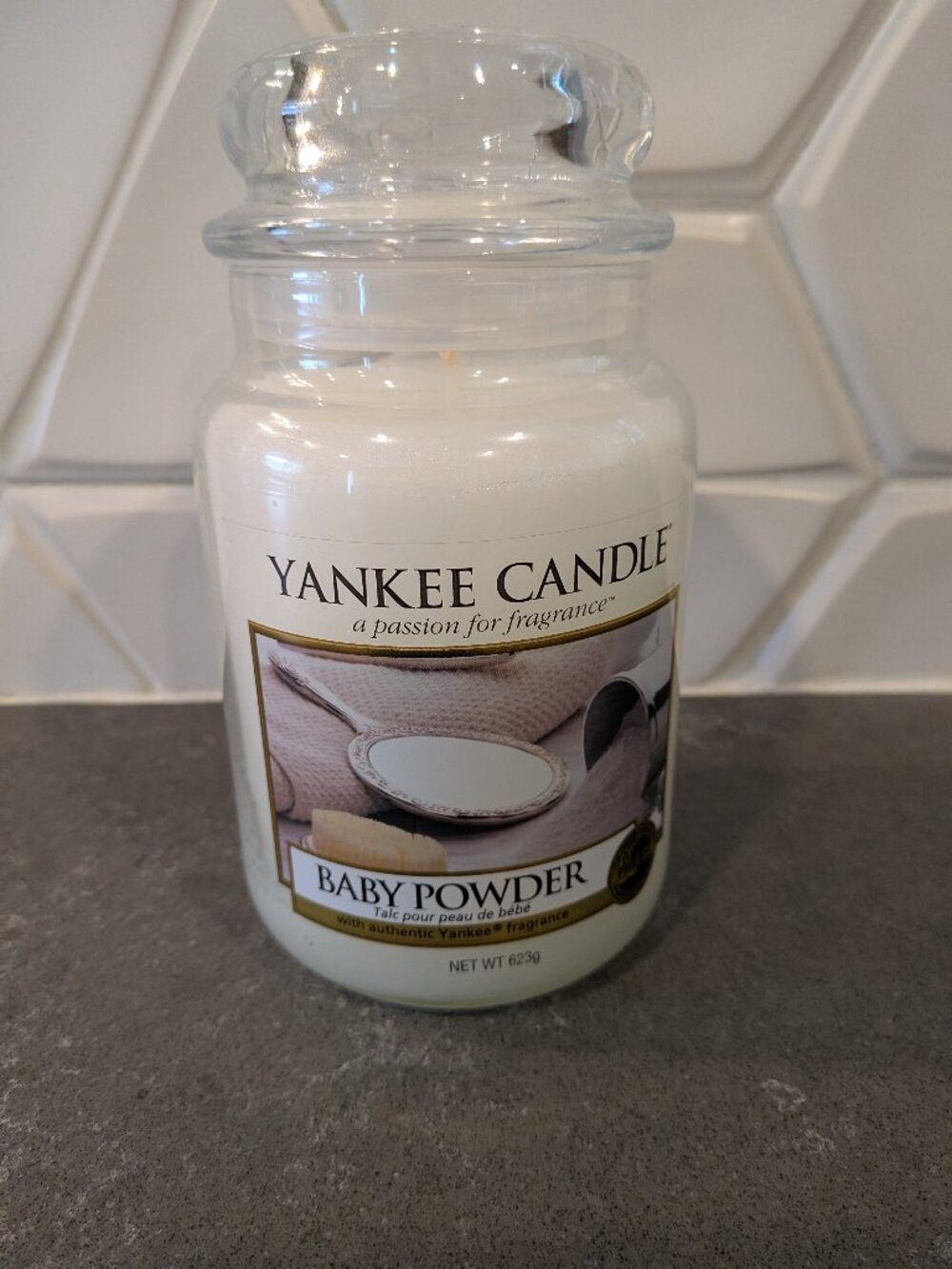 Yankee candle baby powder new large 22oz jar